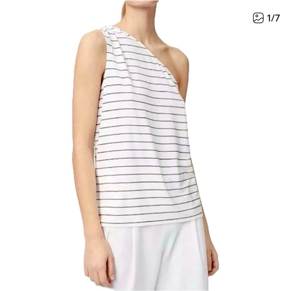 Club Monaco Krystyna Black and White Striped Top